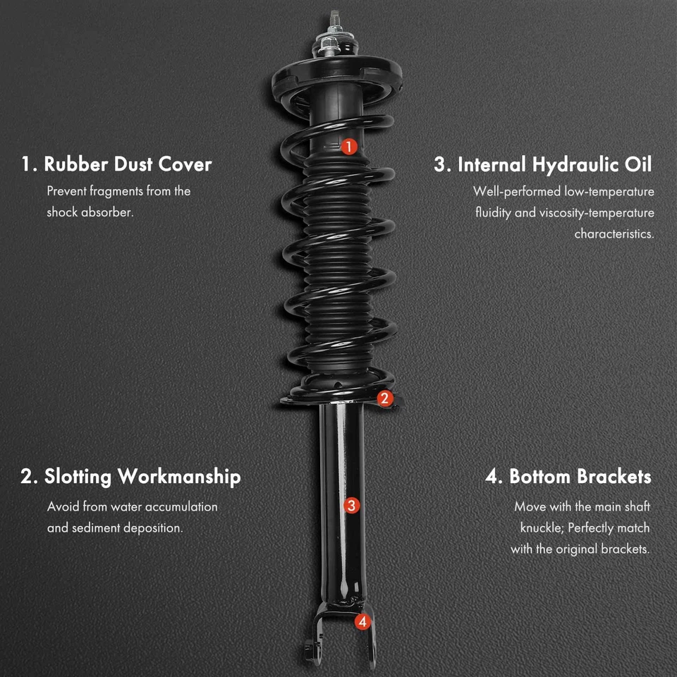 2 peças conjunto completo de apoio de suspensão traseiro e mola helicoidal para Acura TL 2009-2014 3.5L FWD - Imagem 3 de 4