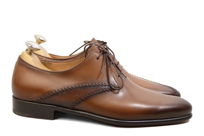 BERLUTI Patina Alessandro wholecut patch scritto Galet UK7 