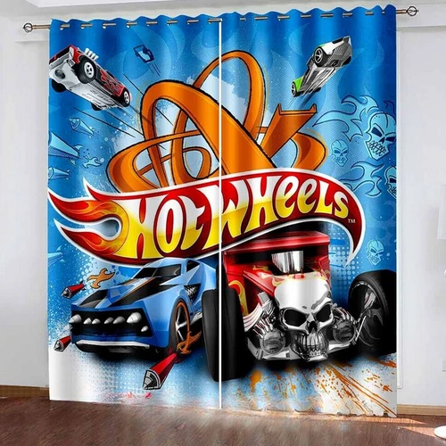 Kids Boys 3D Hot Wheels Bedroom Drapes Cartoon Blackout Curtains Ring Top Eyelet - Picture 14 of 20