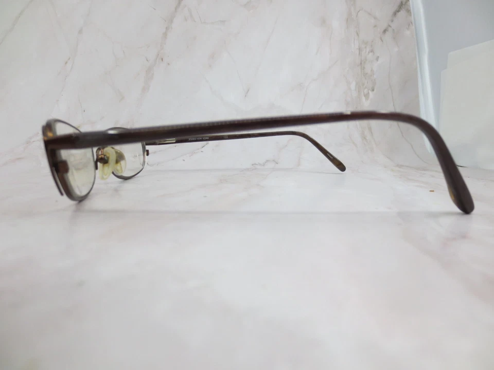Marco de gafas Jones New York J447 unisex marrón metal ovalado medio borde 53-17-135 Foto 3 de 4