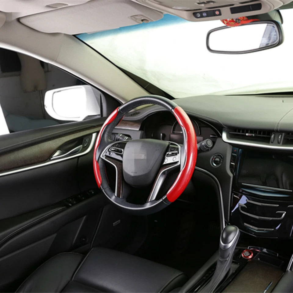 Car Steering Wheel Booster Non-Slip Cover Carbon Fiber Look Accessory Accessory - Image 2 of 4