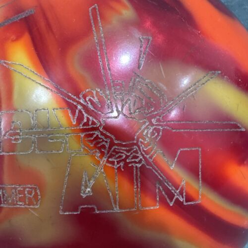 Hammer Deadly Aim 15 Pound Bowling Ball Drilled Rare Orange Yellow Red USBC Used - Picture 3 of 23