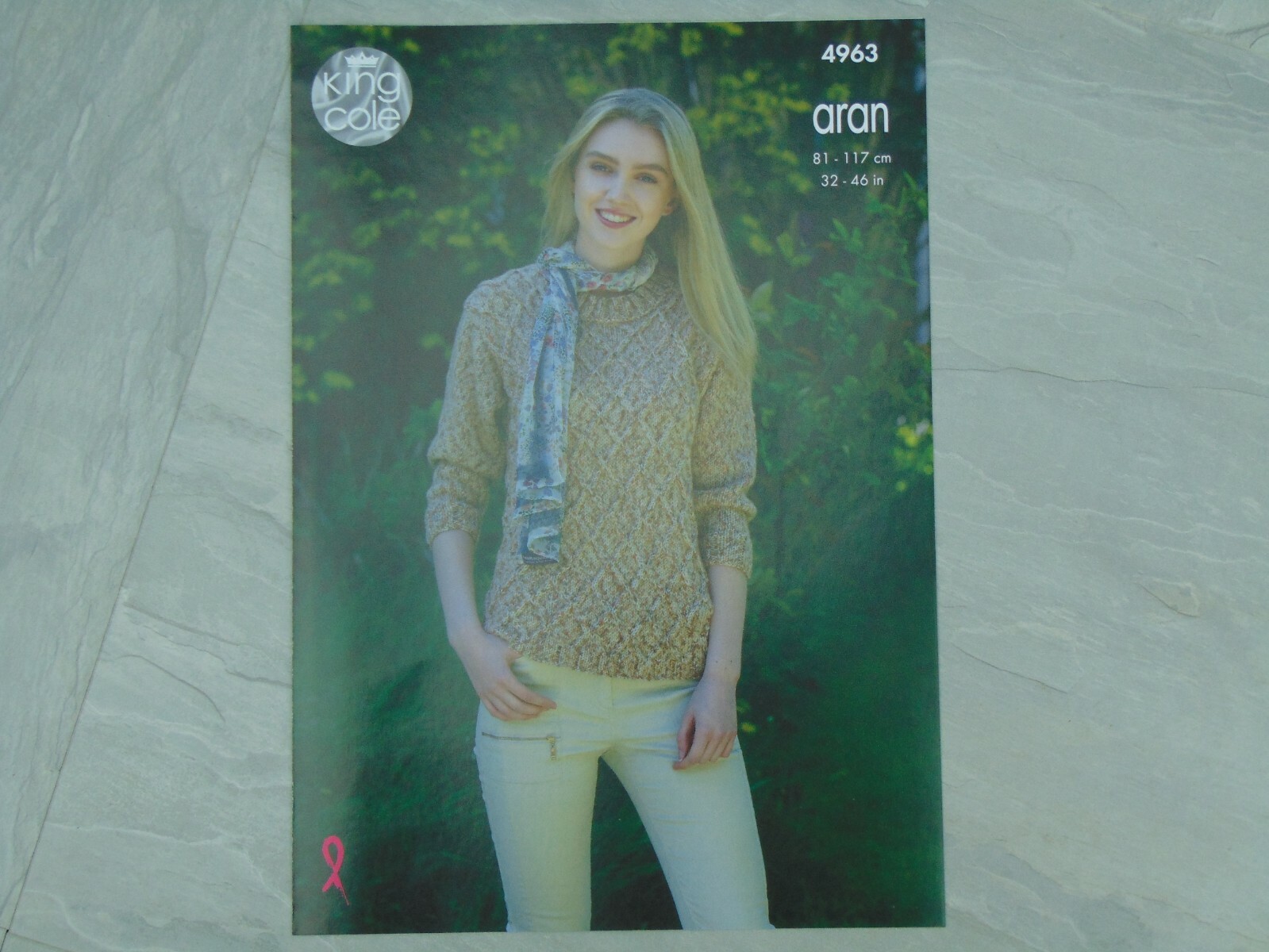 King Cole Aran Pattern 4963 Sweaters 32 - 46 ins 2 Designs