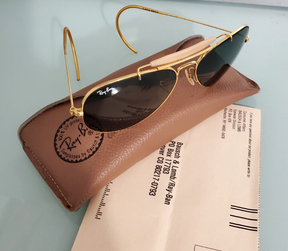 Ray Ban Bausch&Lomb L0216 NMAS Gold Aviator Outdoorsman 70s VTG