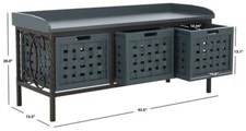 Safavieh ISAAC STORAGE BENCH, Reduced Price 2172741321 AMH6530C