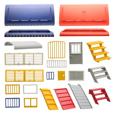 Playmobil Circus Zirkus Anhänger Zubehör Ersatzteile Gitter Treppe Rampe Tür