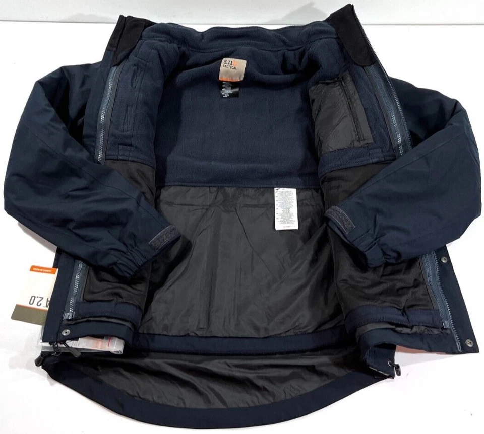 MEDIUM 5.11 TACTICAL MENS 3-IN-1 PARKA 2.0 JACKET DARK NAVY 48358 NO BACK PANEL - Image 3 of 4