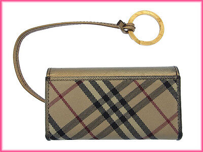 Burberry Key holder Key case Nova Check Gold Beige Woman Burberry Key holder Key case Nova Check Gold Beige Woman