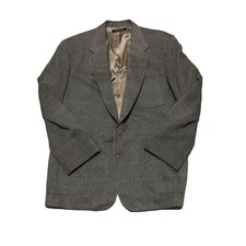 Brooks Brothers Made In USA Black Brown 2 Button Mens Blazer Size Large