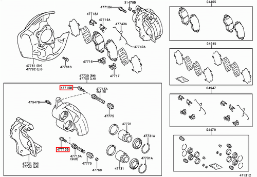 Genuine Pruis ZVW55 ZVW51 ZVW50 RAV4 ACA30 Front Disc Brake Caliper Bolt x2 - Picture 9 of 20