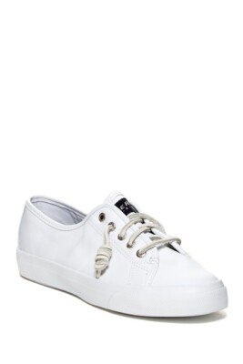 sperry women's white leather sneakers