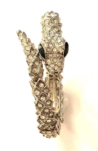 ALL OVER CRYSTAL WRAP (FLEXIBLE) GOLD SNAKE BRACELET - Picture 4 of 8