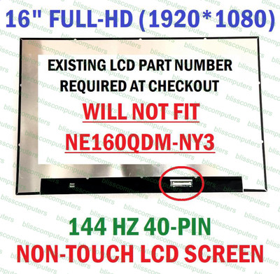 BOE NV160WUM-NX1 V8.0 WUXGA WV EDP 40 Pin 144hz LCD Panel Display 16''