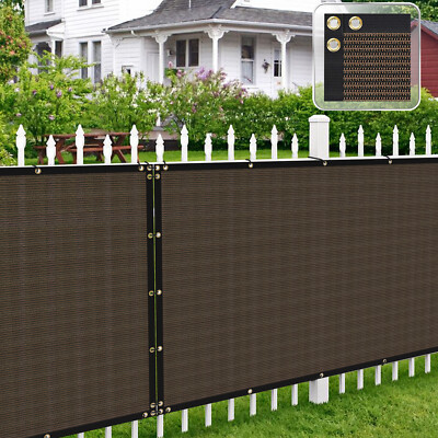 4/5/6/8ft x 50ft Privacy Fence Screen Outdoor 180GSM Windscreen Mesh Cover Brown