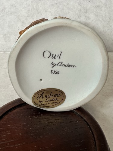 Vintage Andrea by Sadek Owl on Branch Porcelain Ceramic Figurine #6350 - Picture 6 of 15