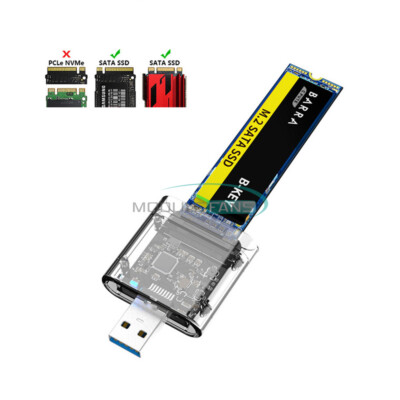 M.2 NGFF SSD SATA TO USB 3.0 Solid State External Enclosure Storage Case Adapter