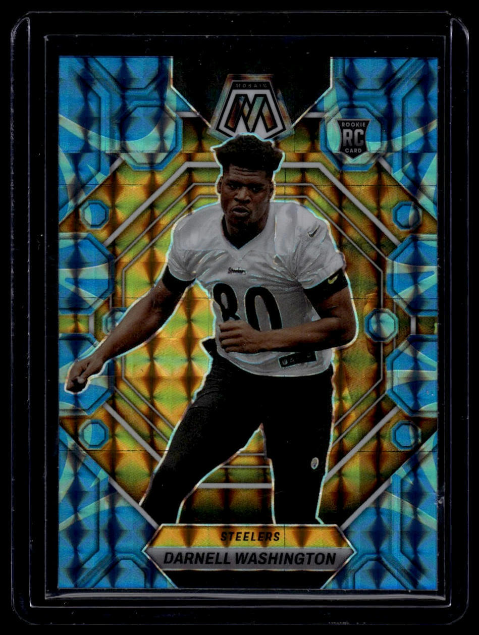 2023 Panini Mosaic #306 Darnell Washington Reactive Blue Mosaic
