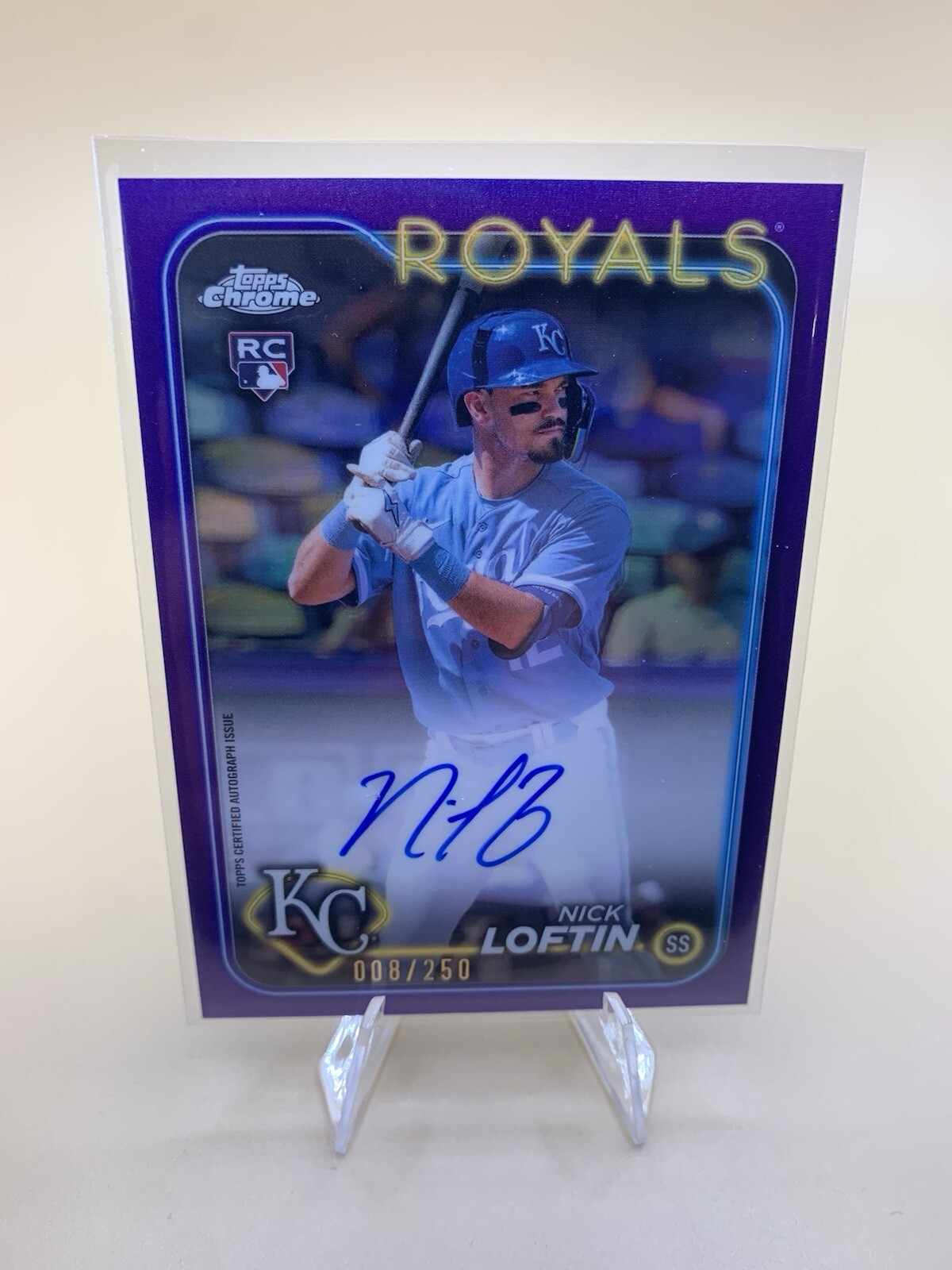 2024 Topps Chrome - Rookie Autographs Purple Refractor #RA-NL Nick Loftin /250