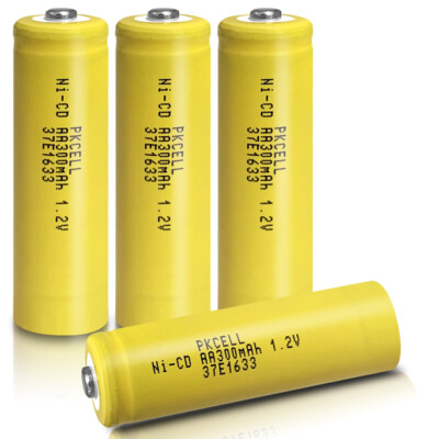 4 pcs AA 300mAh Ni-Cd Ni-Cad 1.2V Rechargeable Batteries for RC Solar Lights US