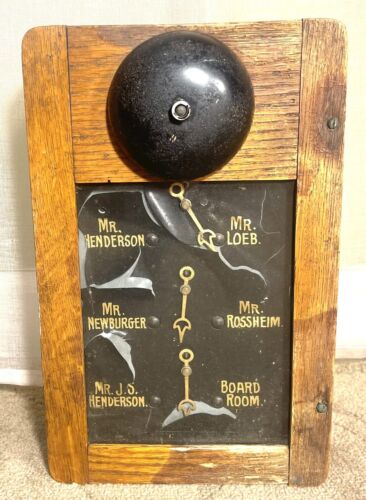 1800s Antique, Rare & Unique Annunciator Panel For Servants. K349. Wood Cabinet.