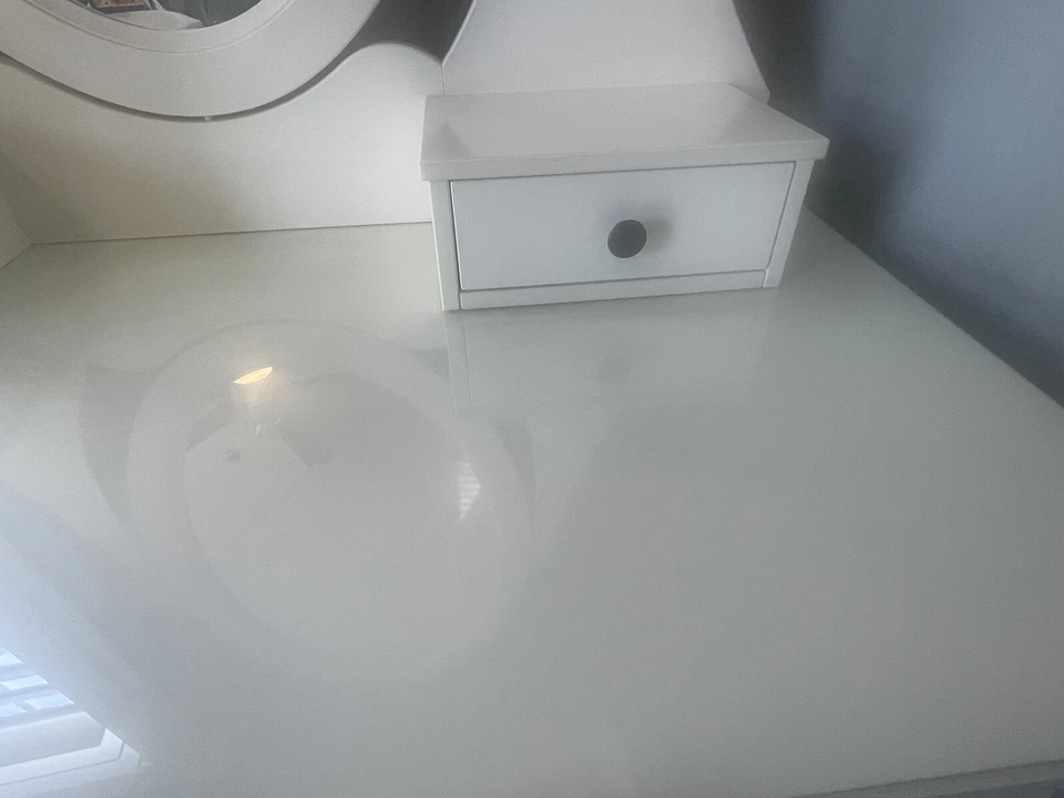 tocador escritorio blanco con espejo  Foto 3 de 4