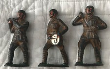 BARCLAY LEAD SOLDIERS LOT OF 3 DRUM MAJOR DRUMMER FIFER VINTAGE
