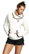 Nike Tech Fleece Hoodie Scuba Cowl Neck Marled Pullover Womens Small Heathered