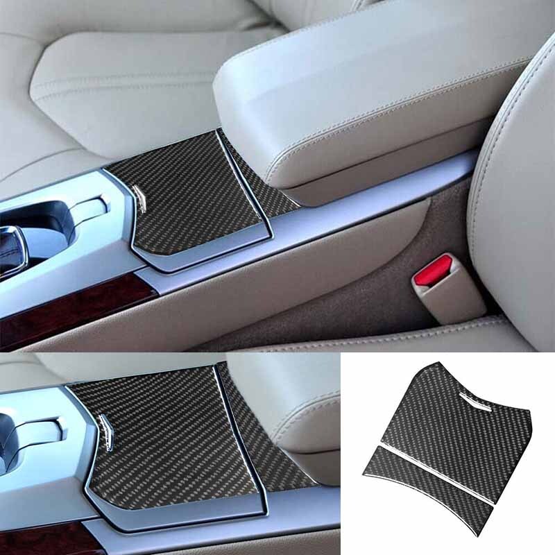 2X Storage Panel Trim Cover 2008-UP Carbon Fiber Sticker For CADILLAC CTS SPORT