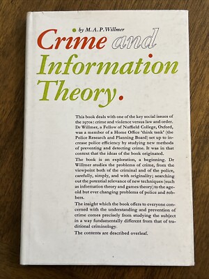 Crime And Information Theory By M.A.P. Willmer 1970 Hardcover
