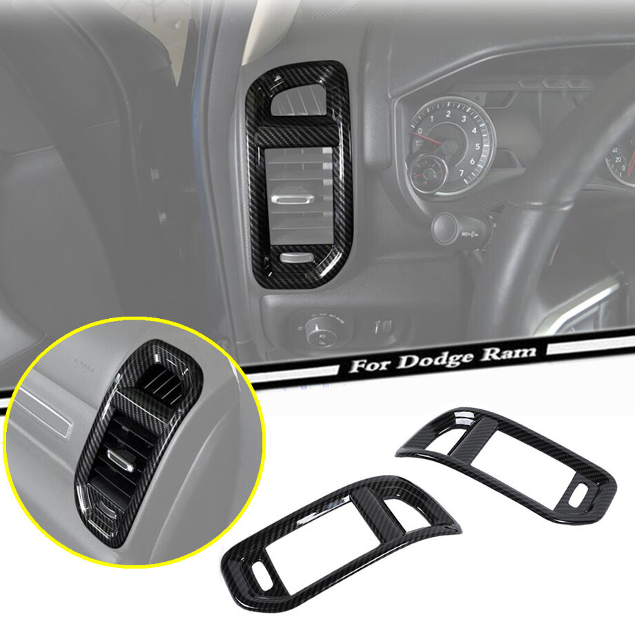 For 2019-2024 Dodge RAM 1500 Carbon Fiber Style Side Air Vent Outlet Cover Trim