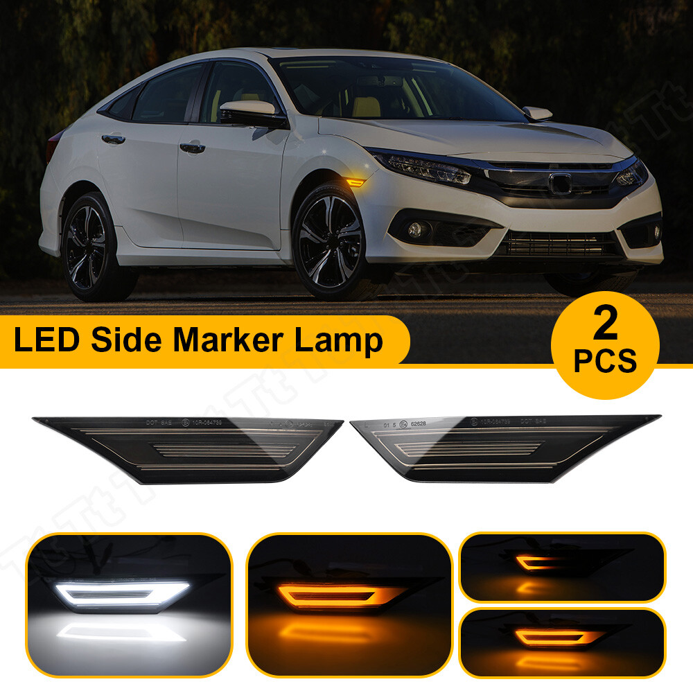 For 2016-2021 Honda Civic Sequential LED Side Marker Lights Turn