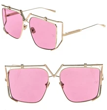 VALENTINO V LIGHT VLS116 Gold Titanium Pink Mask VLS 116C Rock Stud Sunglass