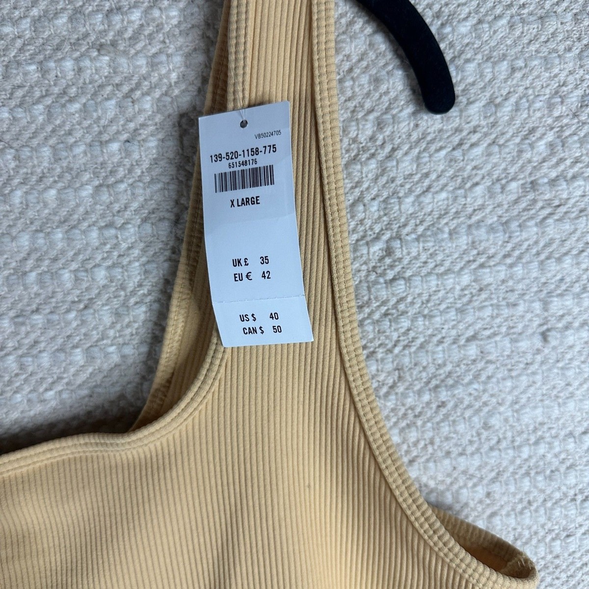 布 ABERCROMBIE pale yellow ribbed corset crop top XL NEW | eBay