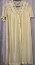 Vintage Kelly Reed Nightgown Sleepwear Canary Yellow soft Nylon size S Lace