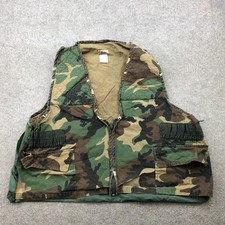 Vintage Sports Afield Vest Mens 2XL Camouflage Camo Gamebag Hunting Zip Outdoor
