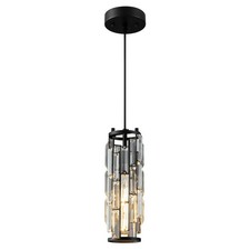 LMQNINE Modern Crystal Pendant Light for Kitchen Island, Adjustable Black Min...