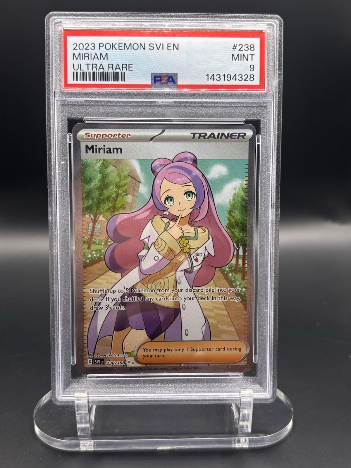 76959729 Miriam 2023 Pokemon Scarlet & Violet #238 Ultra Rare PSA 9