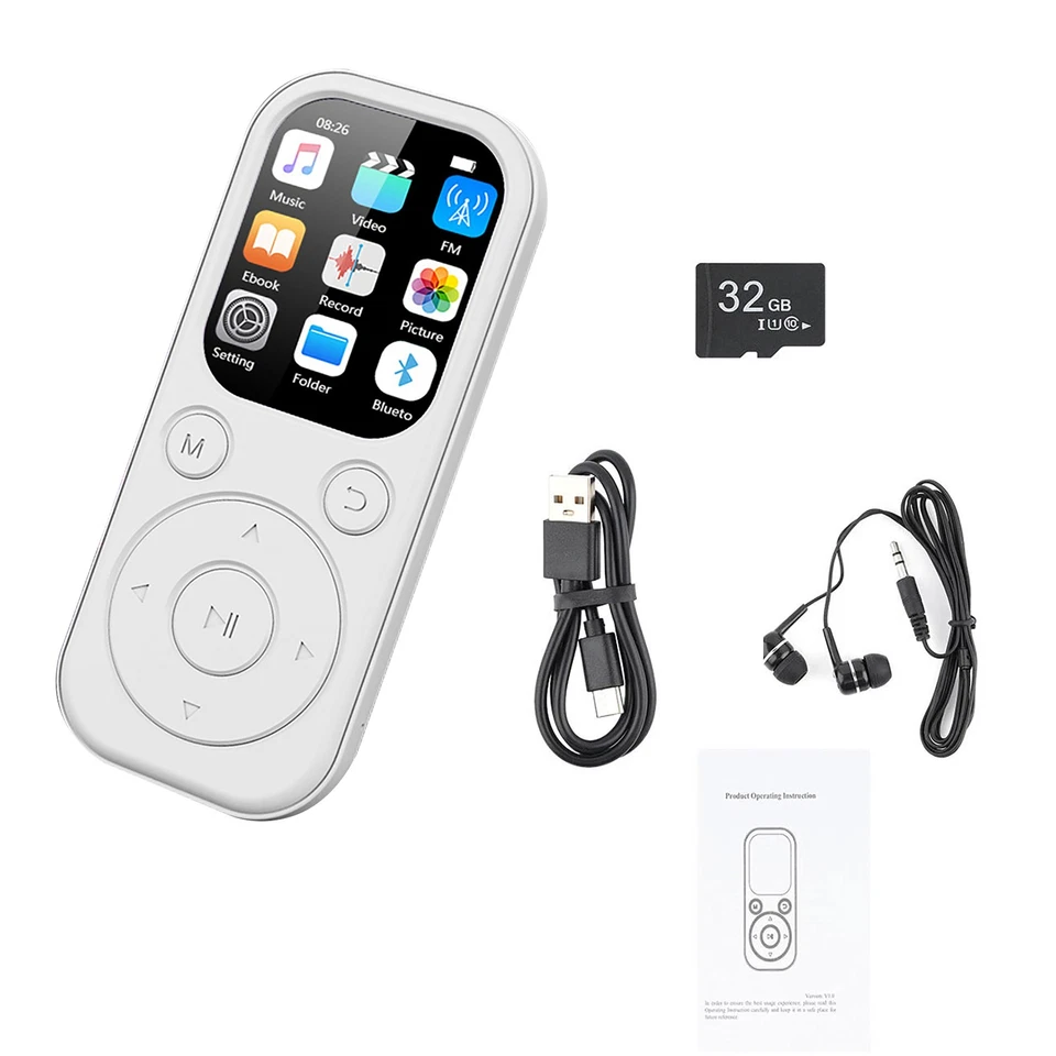 32GB MP3 Player Bluetooth 5.4 with 1.8" IPS Screen FM Radio Recorder E-Book - Image 2 of 4