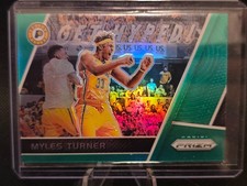 2017-18 Panini Prizm Basketball Get Hyped Green Prizm #18 Myles Turner Pacers