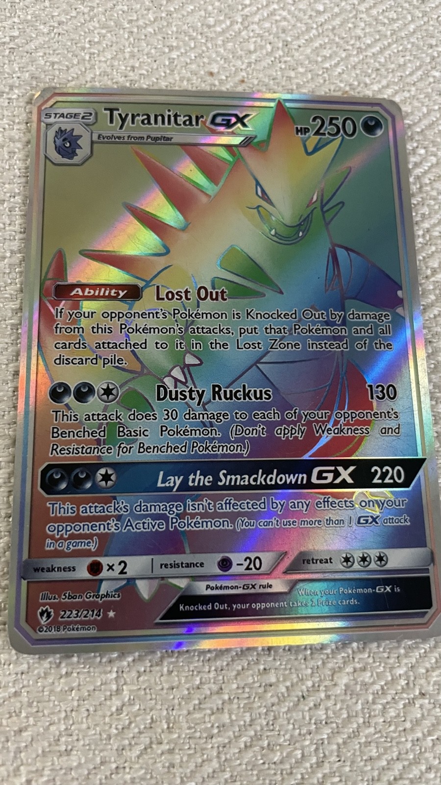 Tyranitar GX (Secret) 223/214 Sm-Lost Thunder Holo
