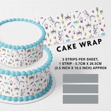 Cake topper commestibile striscia motivo scarabocchio principessa unicorno decorazione immagine commestibile