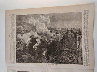 1872 Harper's Weekly Vesuvius Eruption Engraving Antique Print