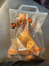 Vintage Pluto Figure 1960s-1970s Disney Productions w Bag Dakin-Style Hong Kong