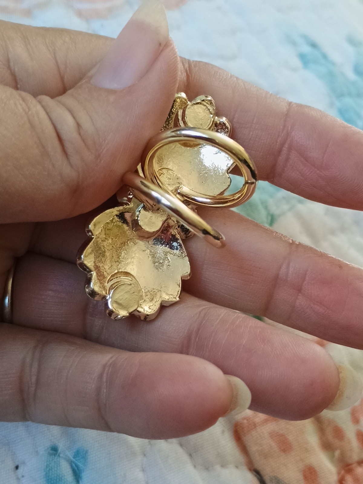 Vtg Scarf Clip Pull Through Style Rhinestone Gold Tone Estate 