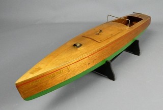 Vintage Greyhound V clockwork boat or launch working #5276