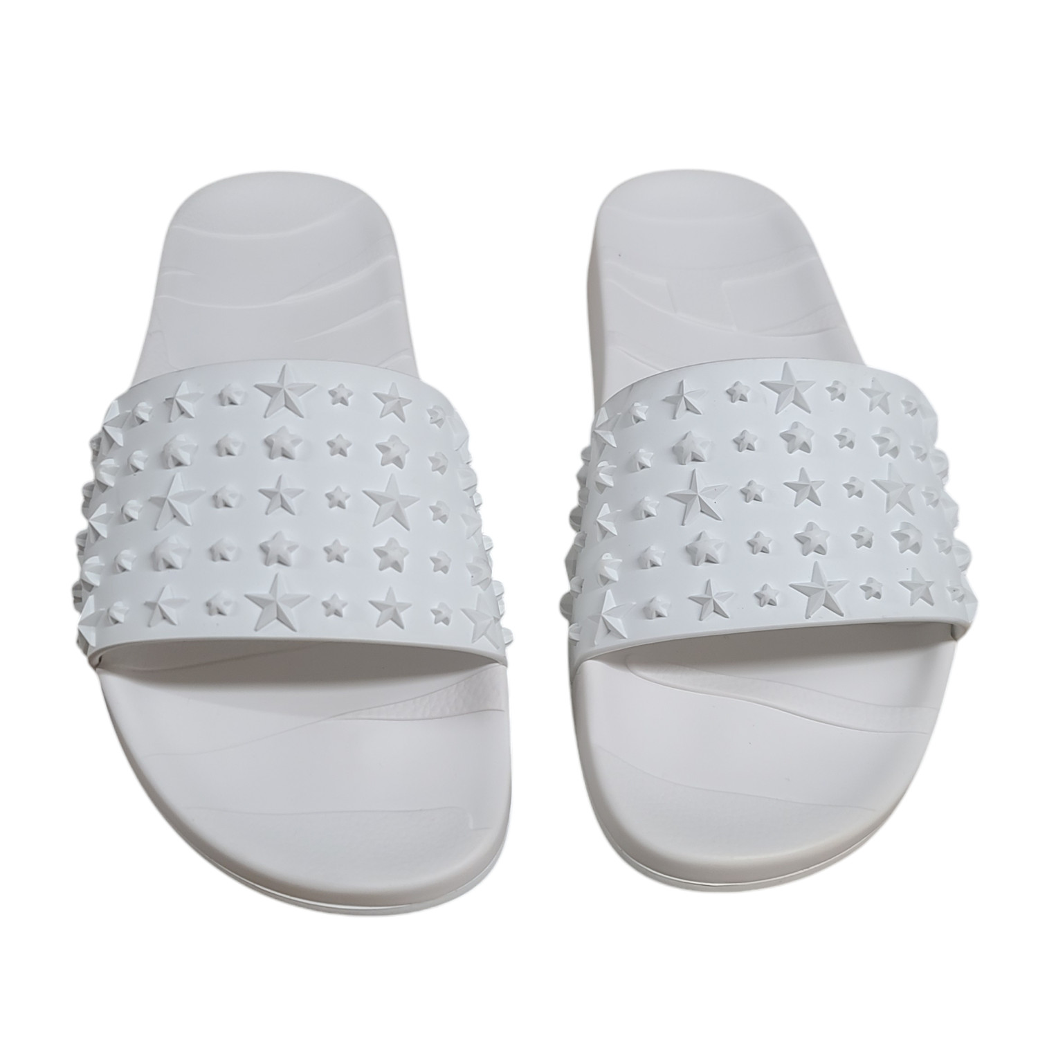 Jimmy Choo White Rey Slides- Size 40 *New without Box*