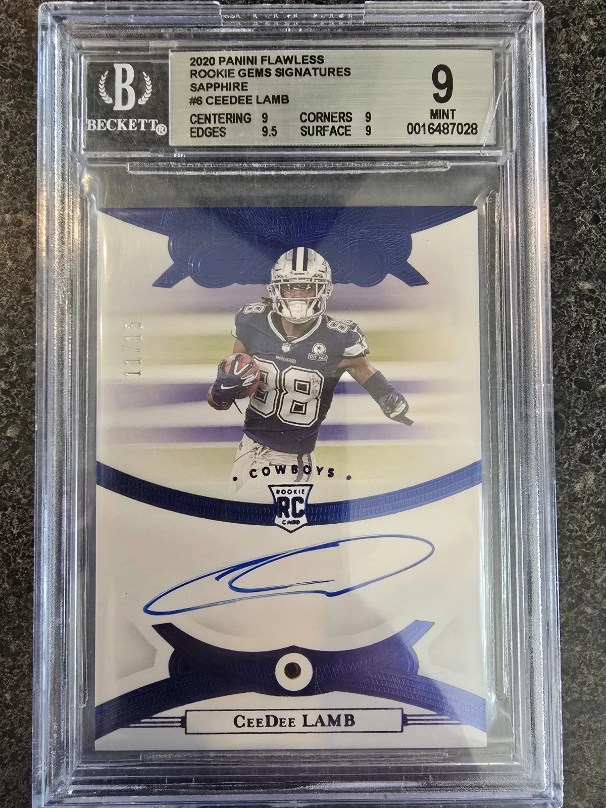 CeeDee Lamb Panini Flawless Rookie Gems Signatures #RGSCDL Base
