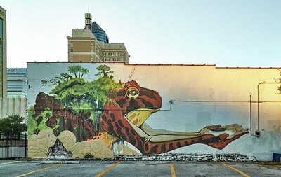 Shaun Thurston's Welcome To Florida mural in Jacksonville, Florida, a regional