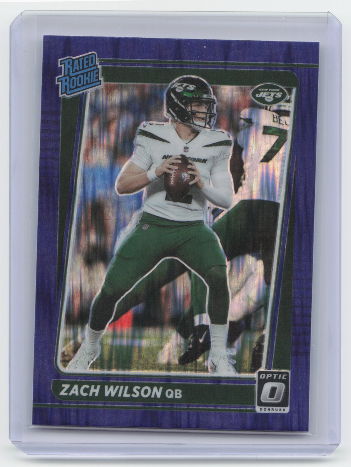2021 Donruss Optic #202 Zach Wilson Purple Shock
