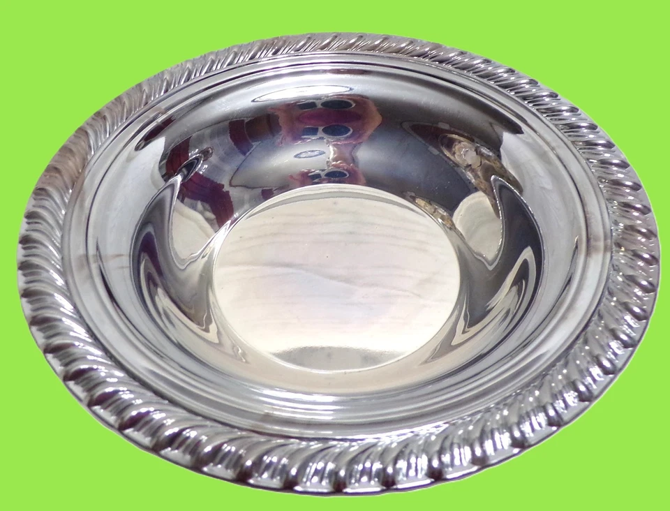 Silver Plated Dinnerware, 6.5" Diameter Round Bowl with Ropelike Edges - Image 2 of 4